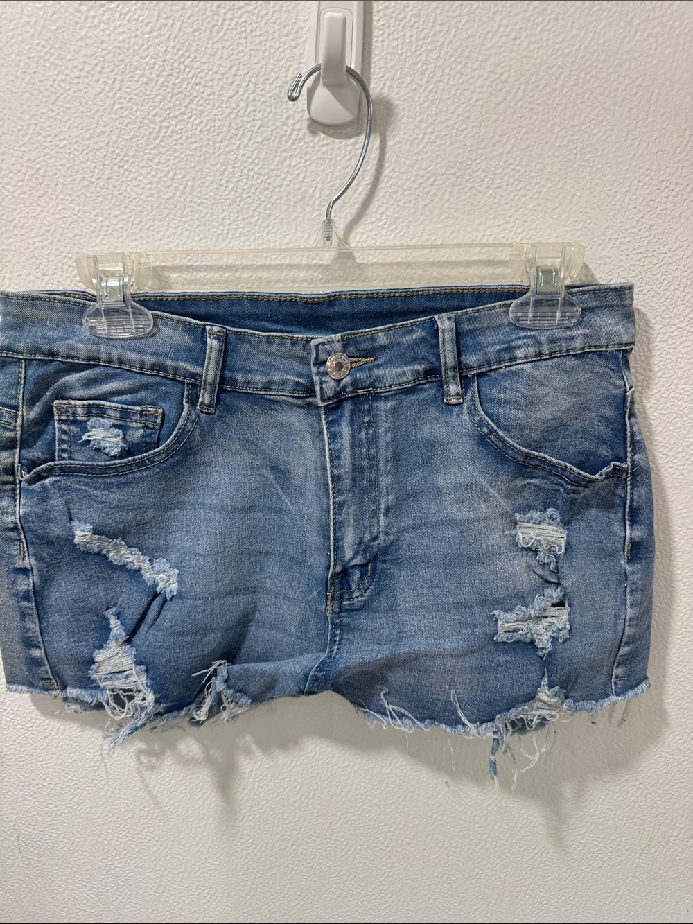Distressed Denim Women’s Shorts - Blue
